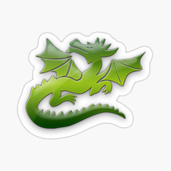 Green flying dragons sticker product photo